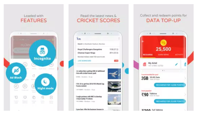 mCent browser features